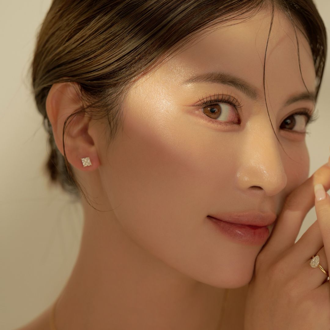 SOU × SON KYOU Anna Earrings/1 Carat Princess Earrings 