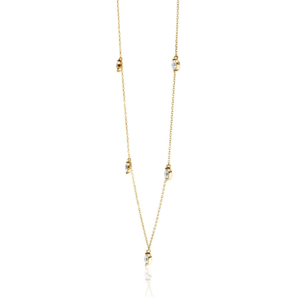 ５ストーンステーションネックレス