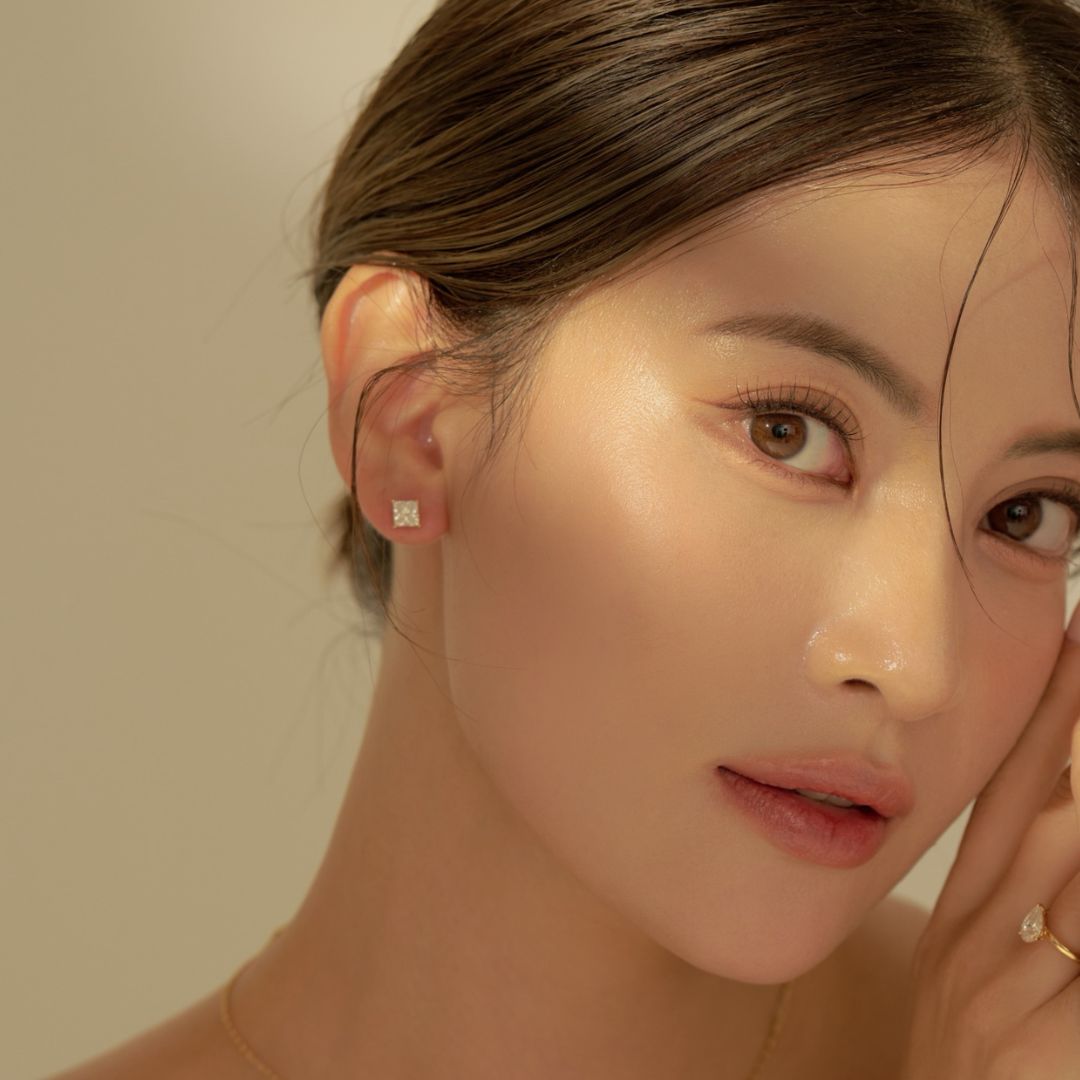 SOU × SON KYOU Anna Earrings/1 Carat Princess Earrings 