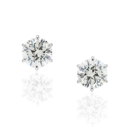 1 carat diamond earrings/round (total 2 carats)