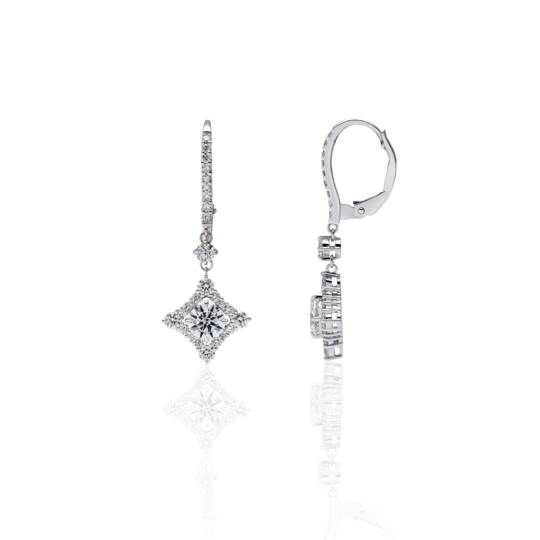 1 carat diamond earrings/round (total 2 carats)