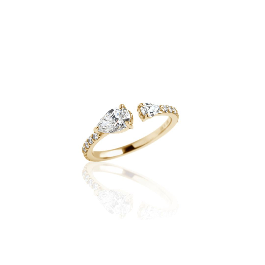 1 Carat 1 Line Half Eternity Ring/Pear Shape 