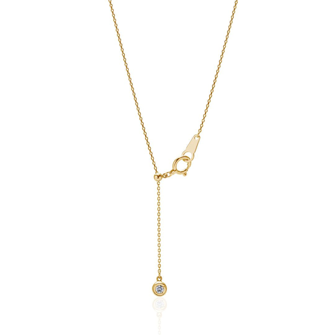 【HIBLIA】ラウンドカット 1カラット ダイヤモンドネックレス/バックダイヤ0.05ct