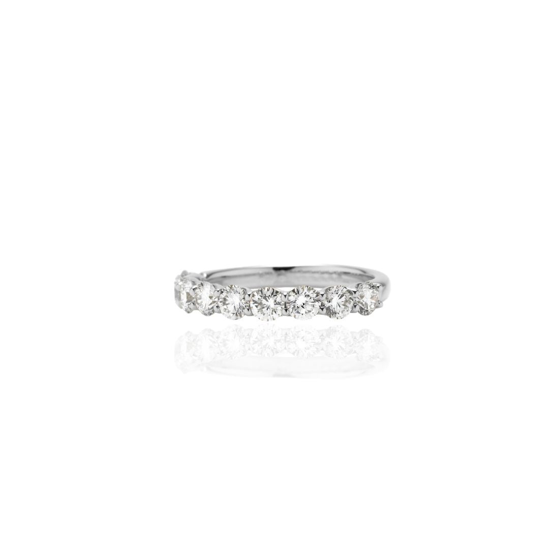 1 Carat 1 Line Half Eternity Ring/Round 