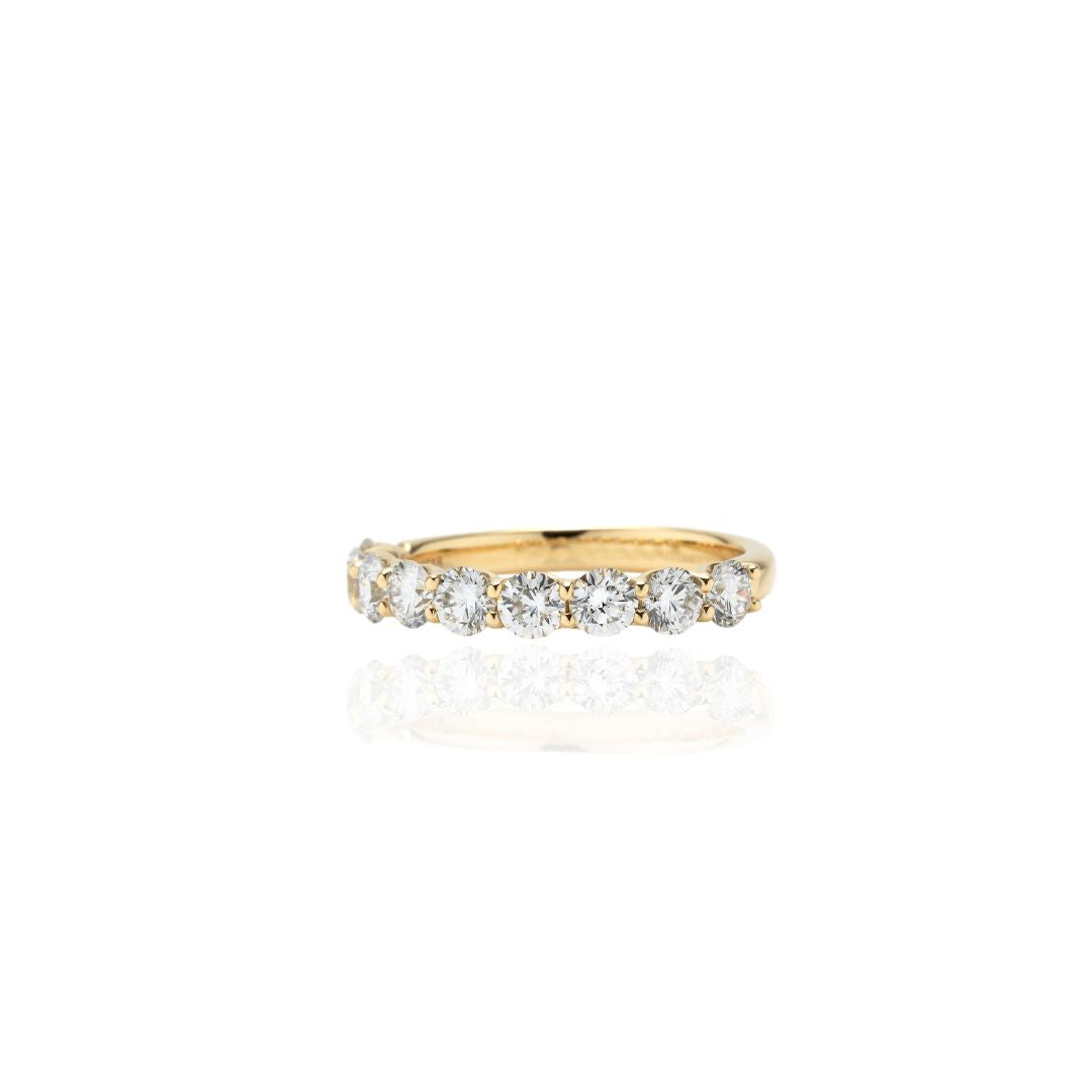 1 Carat 1 Line Half Eternity Ring/Round 