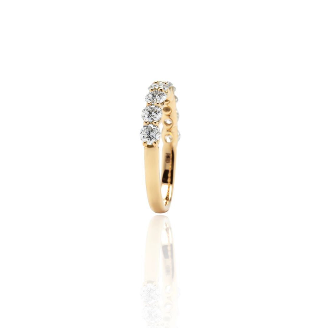 1 Carat 1 Line Half Eternity Ring/Round 