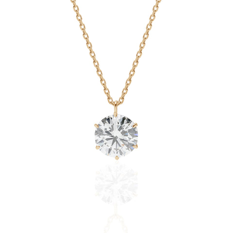【HIBLIA】ラウンドカット 1カラット ダイヤモンドネックレス/バックダイヤ0.05ct