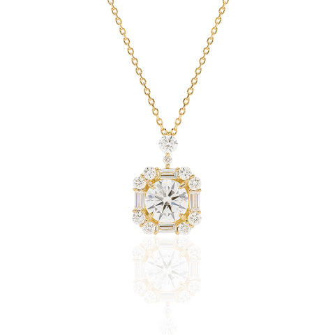 1 carat diamond necklace/round