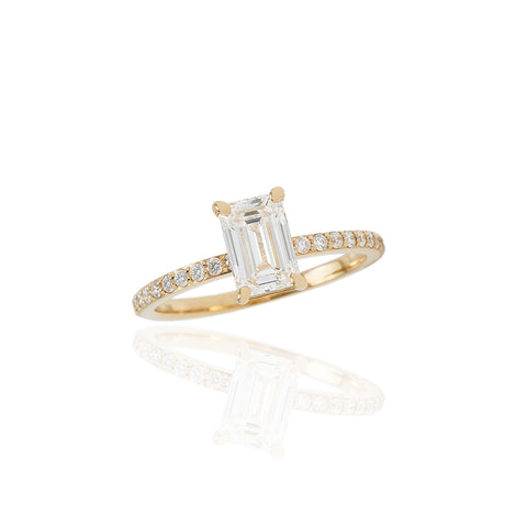 1 Carat 1 Line Half Eternity Ring/Emerald Cut