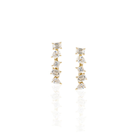 1 carat diamond earrings/round (total 2 carats)