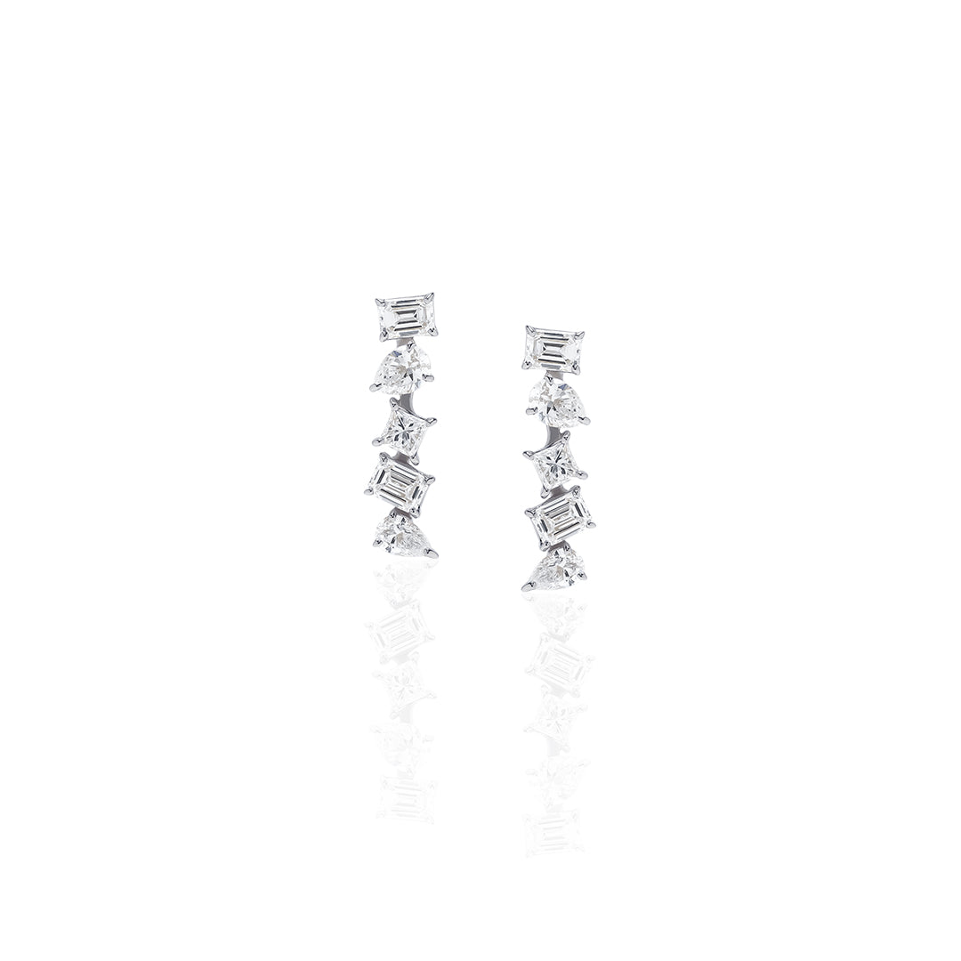 1 carat diamond earrings/round (total 2 carats)
