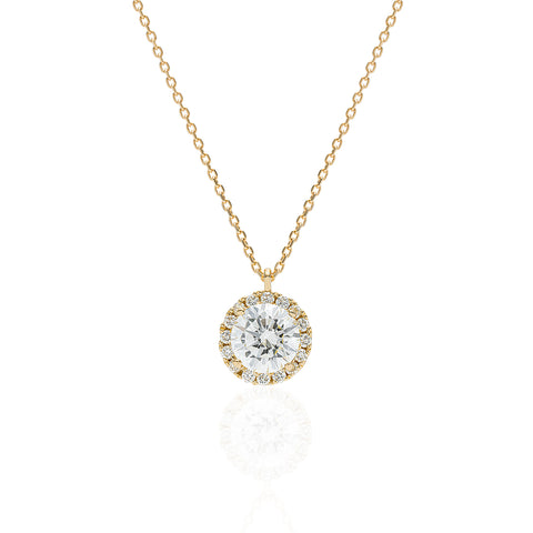 １カラットダイヤモンド ハロネックレス/ラウンド